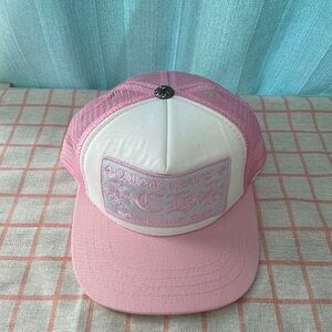Chrome Hearts Pink And White Breathable All Match Sports Hat